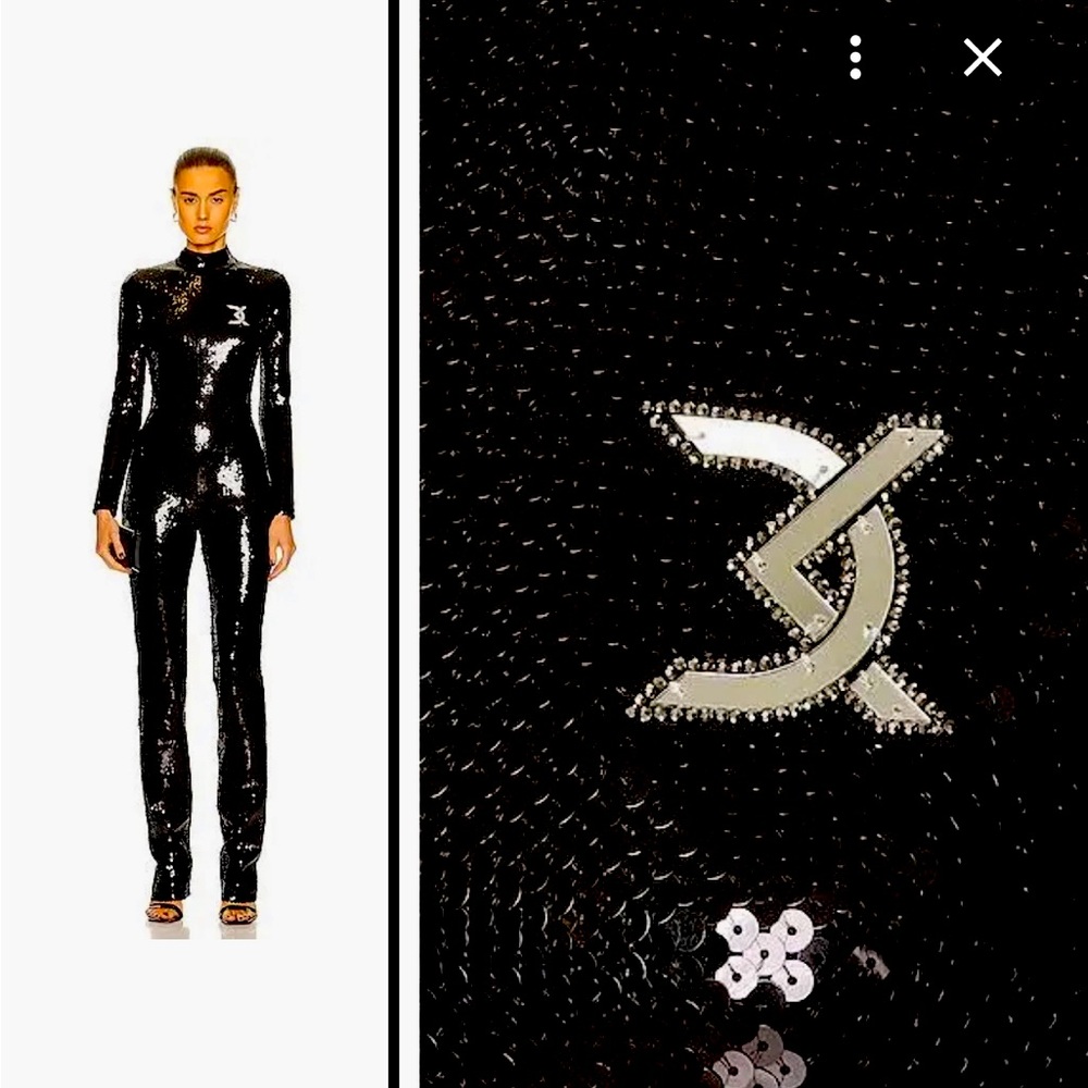 David Koma sequin jumpsuit in black.